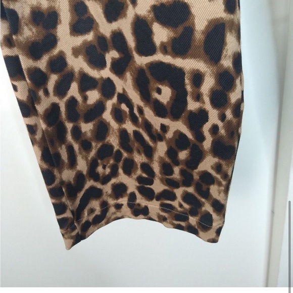 Reformation Sera High-Rise Leopard Print Pants Womens Size 2 Brown Black FLAWS - Picture 8 of 12